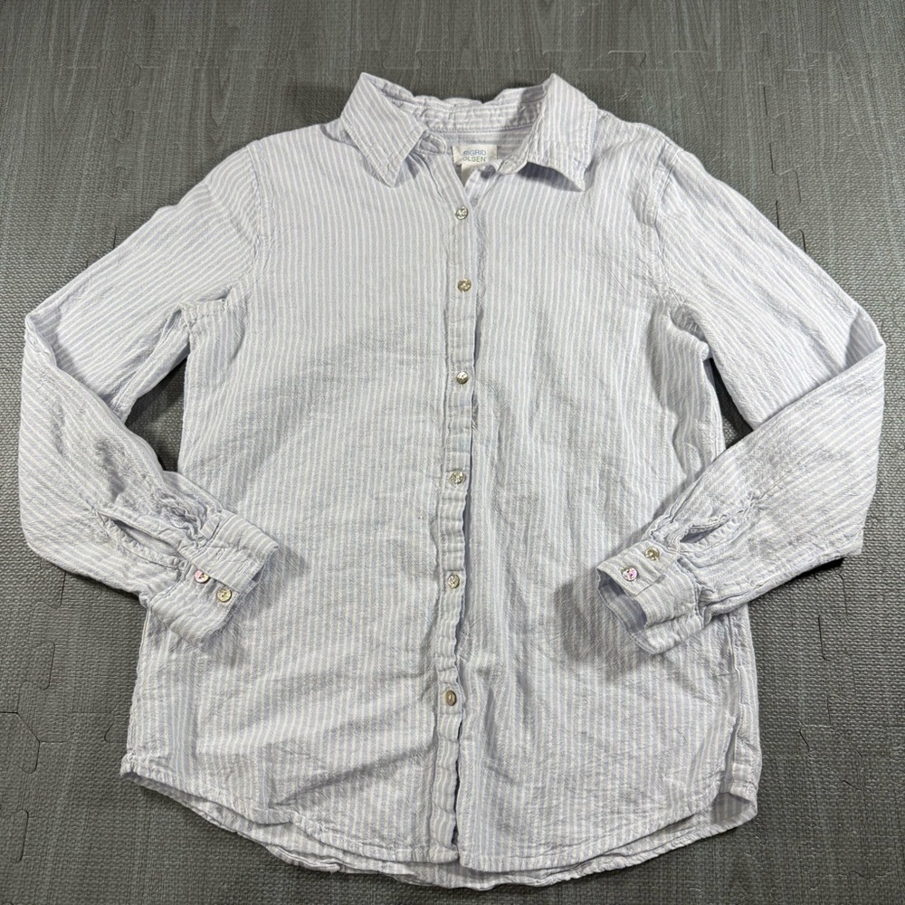 Sigrid Olsen Light Blue Striped women’s Shirt small